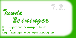 tunde meininger business card